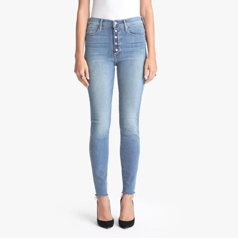 MOTHER The Fly Cut Stunner Ankle Fray Jeans In Final Frontier Size 26